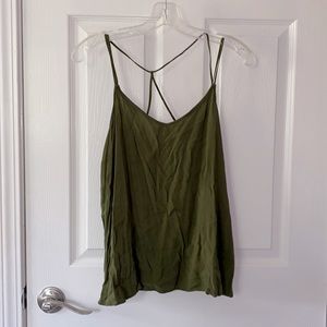 Army green strappy tank - size XL